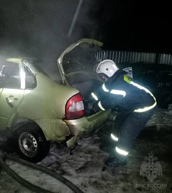 В Пестяках под утро вспыхнул автомобиль